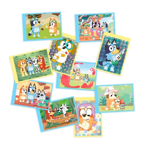 ¿Buscas sobres de cromos de la nueva colección de la serie de animación "Bluey" de Panini? Aquí los tienes individualmente. ¡Colecciónalos!