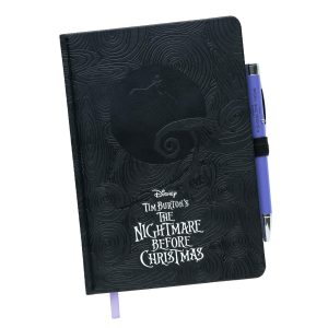 Cuaderno de lujo A5 con bolígrafo proyector inspirado en Pesadilla antes de Navidad de Tim Burton y Disney