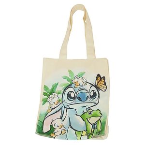 Tote bag de tela inspirada en Lilo y Stitch.