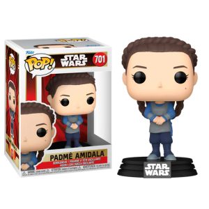 Figura de vinilo Funko Pop! de unos 9 cm. de Padmé Amidala con el atuendo que lleva en el planeta Tatooine, conmemorativa del 25º Aniversario del Episodio I: La amenaza fantasma, del Universo Star Wars.