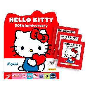 Pack de álbum y 15 sobres de cromos de la nueva colección de Panini de "Hello Kitty" con motivo de su 50º Aniversario. ¡Colecciónalos!